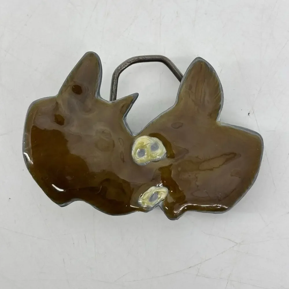 Vintage 1979 Pig Belt Buckle Great American Belt co Farm Cowboy